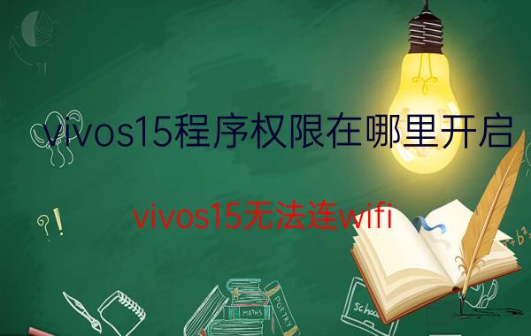 vivos15程序权限在哪里开启 vivos15无法连wifi？